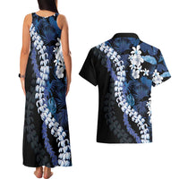 Polu Aloha Hawaii Lei Couples Matching Tank Maxi Dress and Hawaiian Shirt Tropical Flowers Elegant Vibe - Polynesian Pride