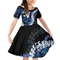 Polu Aloha Hawaii Lei Family Matching Off Shoulder Short Dress and Hawaiian Shirt Tropical Flowers Elegant Vibe - Polynesian Pride