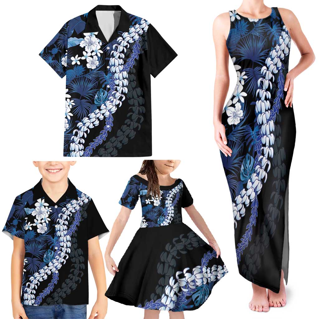 Polu Aloha Hawaii Lei Family Matching Tank Maxi Dress and Hawaiian Shirt Tropical Flowers Elegant Vibe - Polynesian Pride