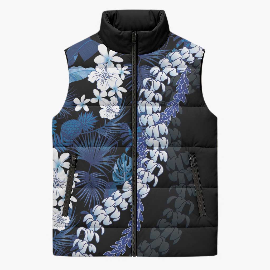 Polu Aloha Hawaii Lei Sleeveless Puffer Jacket Tropical Flowers Elegant Vibe - Polynesian Pride