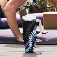 Polu Aloha Hawaii Lei Tumbler With Handle Tropical Flowers Elegant Vibe - Polynesian Pride