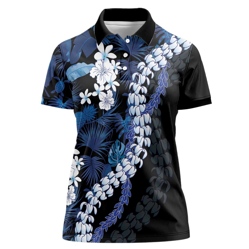 Polu Aloha Hawaii Lei Women Polo Shirt Tropical Flowers Elegant Vibe - Polynesian Pride