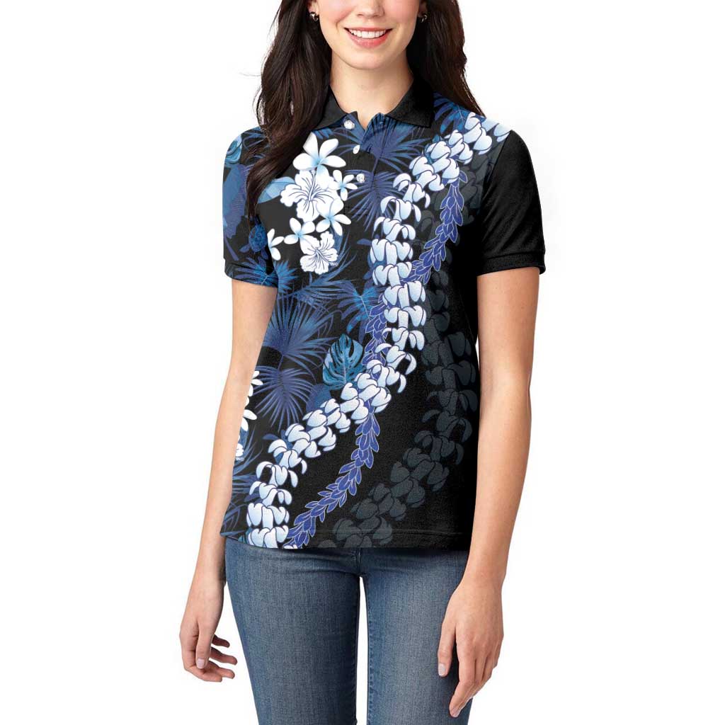 Polu Aloha Hawaii Lei Women Polo Shirt Tropical Flowers Elegant Vibe - Polynesian Pride