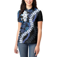Polu Aloha Hawaii Lei Women Polo Shirt Tropical Flowers Elegant Vibe - Polynesian Pride