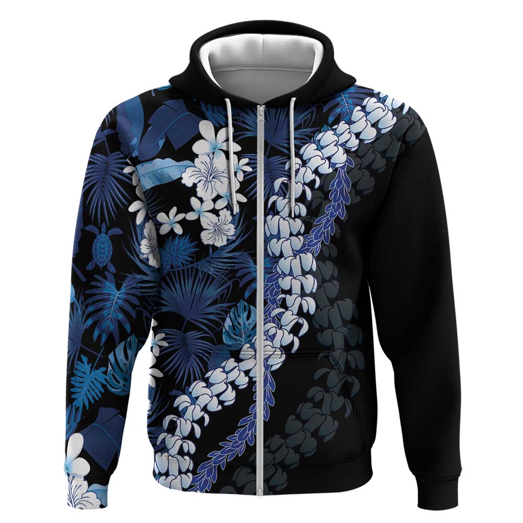 Polu Aloha Hawaii Lei Zip Hoodie Tropical Flowers Elegant Vibe - Polynesian Pride