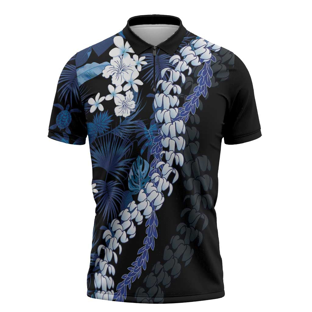 Polu Aloha Hawaii Lei Zipper Polo Shirt Tropical Flowers Elegant Vibe - Polynesian Pride