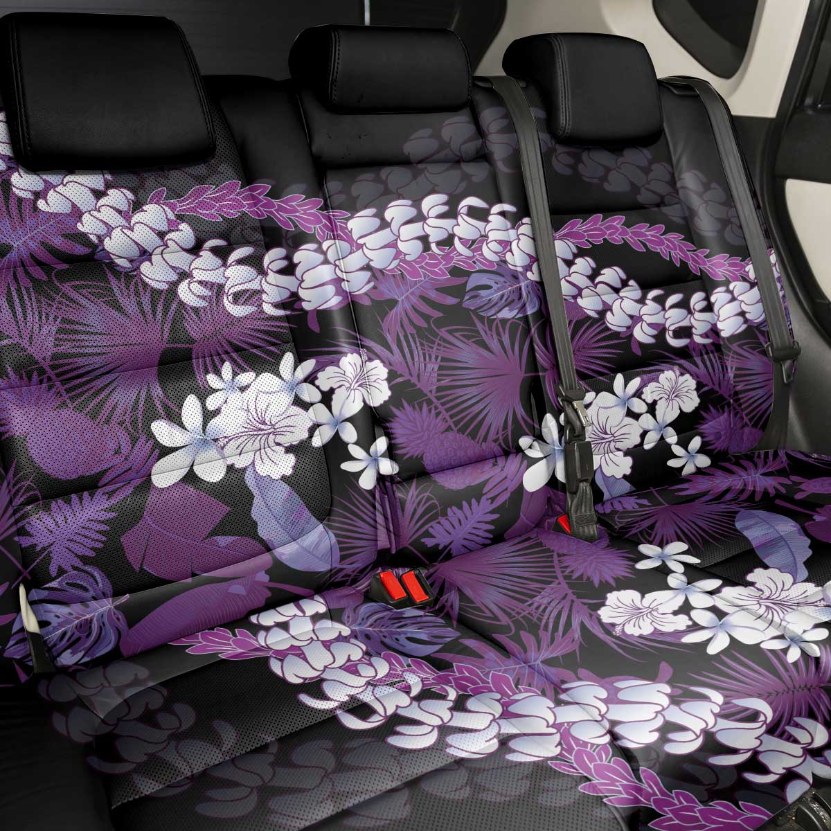 Poni Aloha Hawaii Lei Back Car Seat Cover Tropical Flowers Elegant Vibe - Polynesian Pride