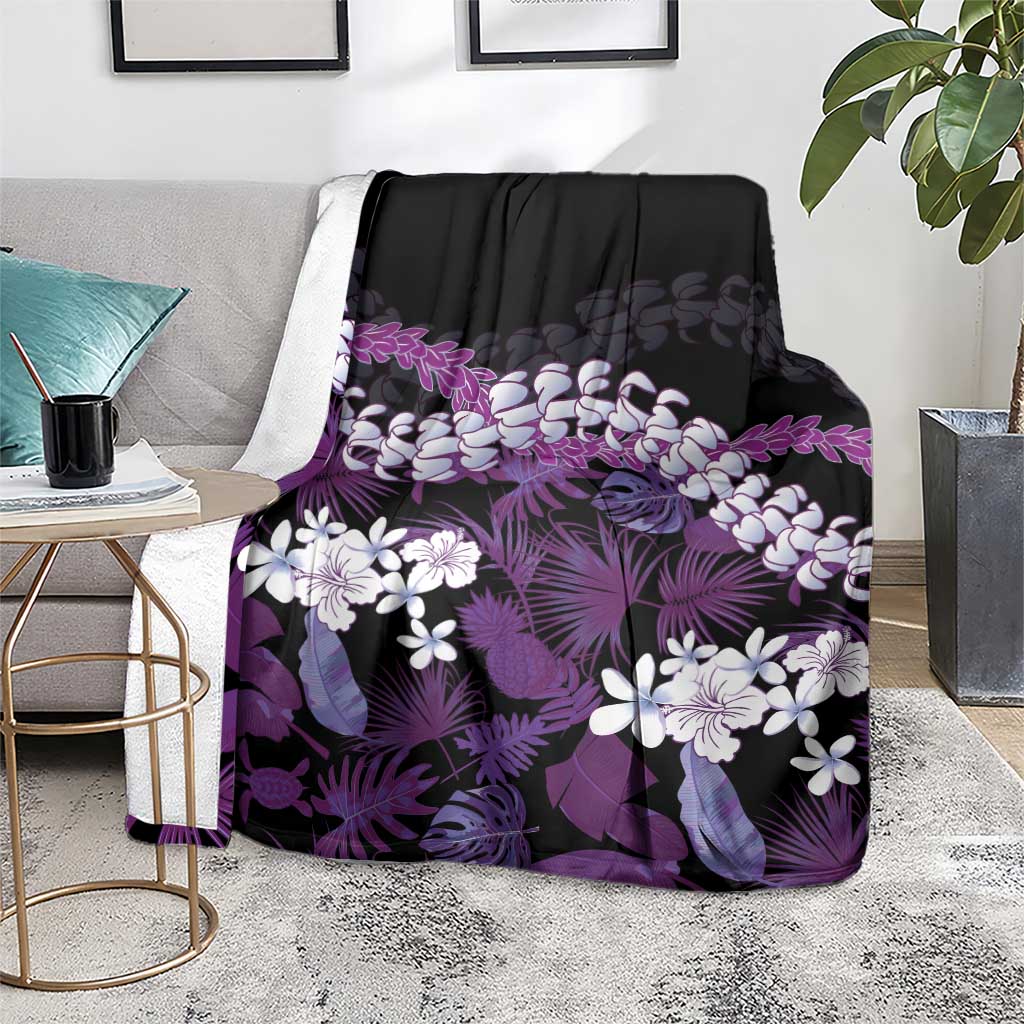 Poni Aloha Hawaii Lei Blanket Tropical Flowers Elegant Vibe - Polynesian Pride