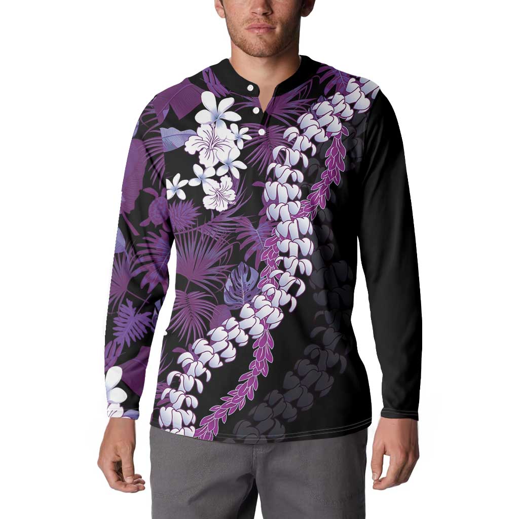 Poni Aloha Hawaii Lei Button Sweatshirt Tropical Flowers Elegant Vibe - Polynesian Pride