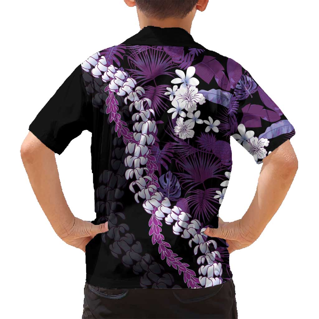 Poni Aloha Hawaii Lei Family Matching Long Sleeve Bodycon Dress and Hawaiian Shirt Tropical Flowers Elegant Vibe - Polynesian Pride