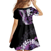 Poni Aloha Hawaii Lei Family Matching Off Shoulder Short Dress and Hawaiian Shirt Tropical Flowers Elegant Vibe - Polynesian Pride