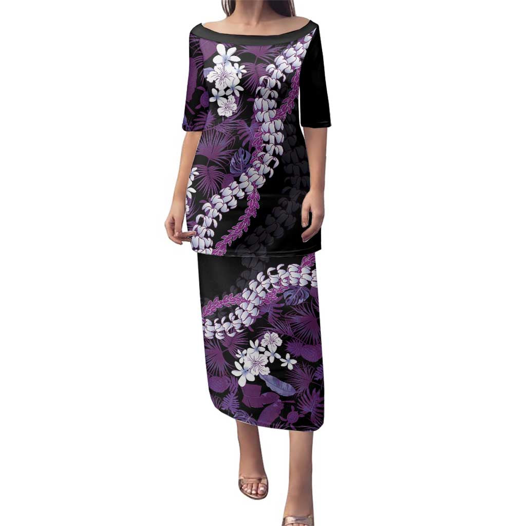 Poni Aloha Hawaii Lei Family Matching Puletasi and Hawaiian Shirt Tropical Flowers Elegant Vibe - Polynesian Pride