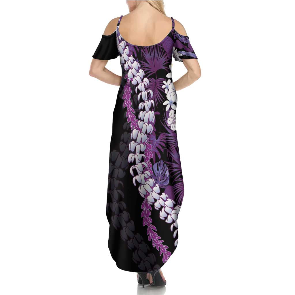 Poni Aloha Hawaii Lei Family Matching Summer Maxi Dress and Hawaiian Shirt Tropical Flowers Elegant Vibe - Polynesian Pride