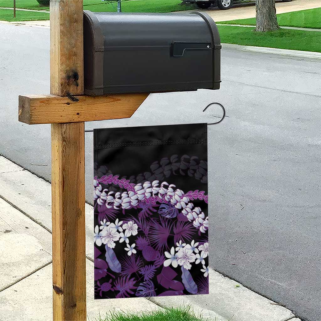 Poni Aloha Hawaii Lei Garden Flag Tropical Flowers Elegant Vibe - Polynesian Pride