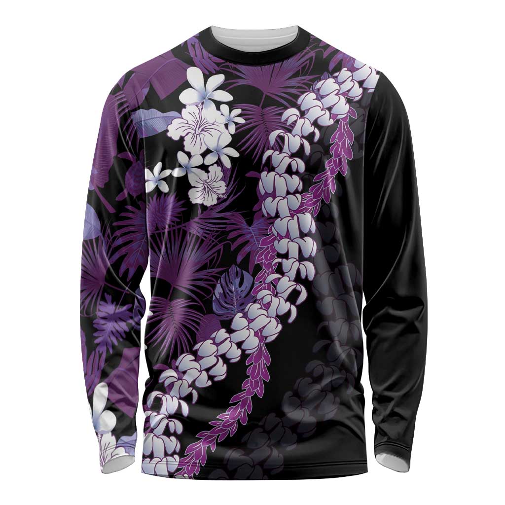 Poni Aloha Hawaii Lei Long Sleeve Shirt Tropical Flowers Elegant Vibe - Polynesian Pride