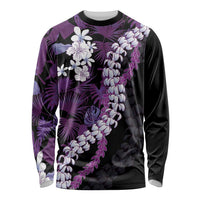 Poni Aloha Hawaii Lei Long Sleeve Shirt Tropical Flowers Elegant Vibe - Polynesian Pride