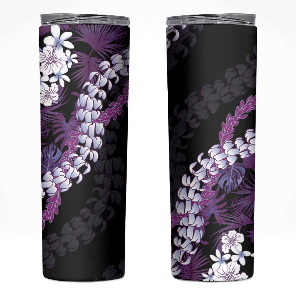 Poni Aloha Hawaii Lei Skinny Tumbler Tropical Flowers Elegant Vibe - Polynesian Pride