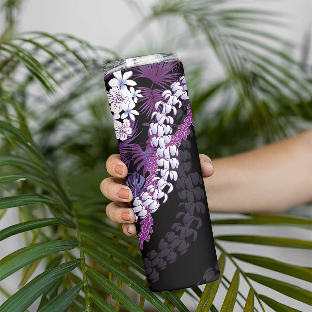 Poni Aloha Hawaii Lei Skinny Tumbler Tropical Flowers Elegant Vibe - Polynesian Pride