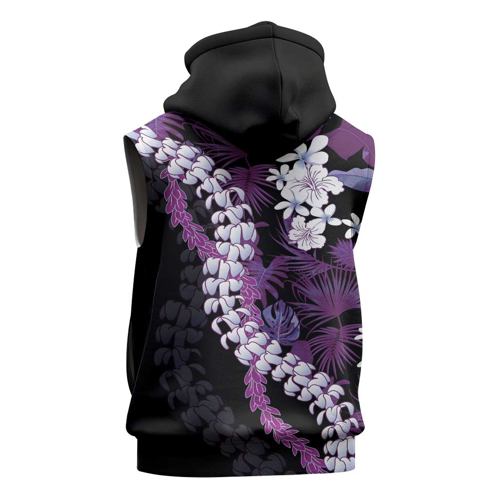Poni Aloha Hawaii Lei Sleeveless Hoodie Tropical Flowers Elegant Vibe - Polynesian Pride
