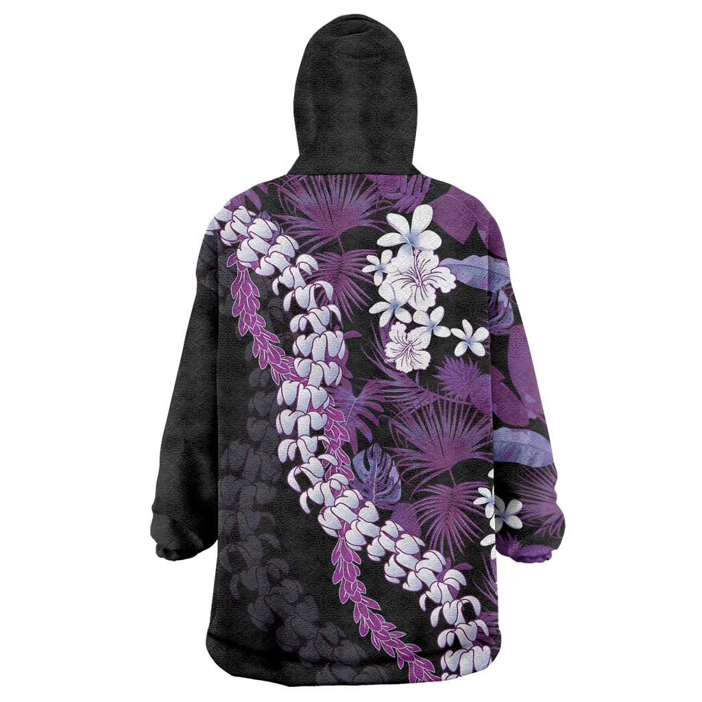 Poni Aloha Hawaii Lei Wearable Blanket Hoodie Tropical Flowers Elegant Vibe - Polynesian Pride