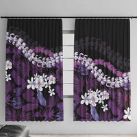 Poni Aloha Hawaii Lei Window Curtain Tropical Flowers Elegant Vibe LT14 With Hooks Purple - Polynesian Pride