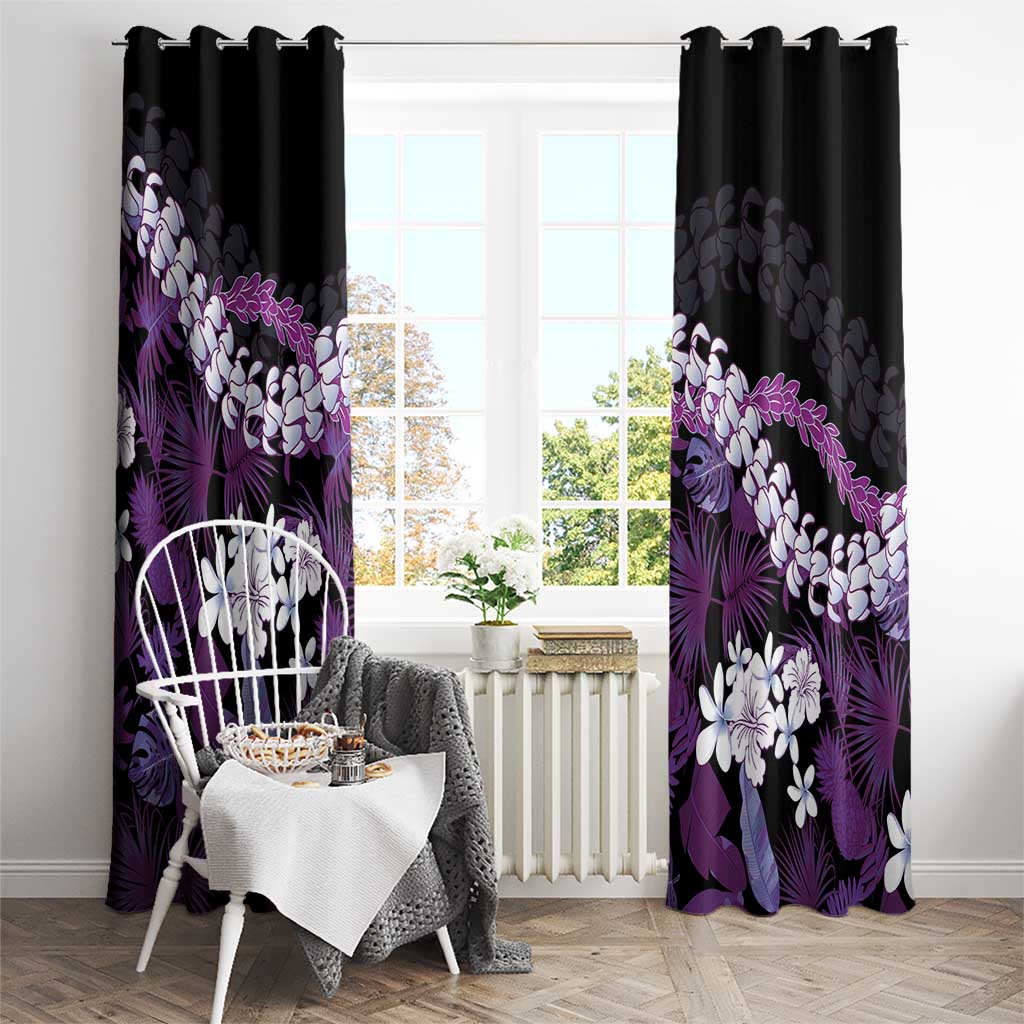 Poni Aloha Hawaii Lei Window Curtain Tropical Flowers Elegant Vibe LT14 - Polynesian Pride