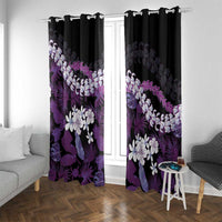 Poni Aloha Hawaii Lei Window Curtain Tropical Flowers Elegant Vibe LT14 With Grommets Purple - Polynesian Pride
