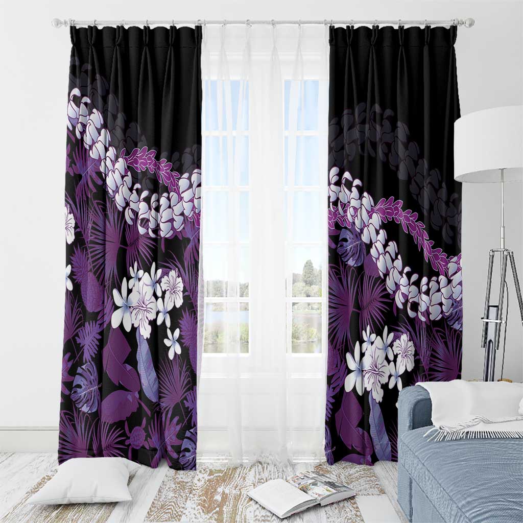 Poni Aloha Hawaii Lei Window Curtain Tropical Flowers Elegant Vibe LT14 - Polynesian Pride
