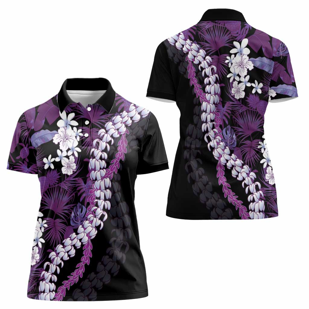Poni Aloha Hawaii Lei Women Polo Shirt Tropical Flowers Elegant Vibe - Polynesian Pride