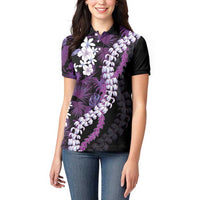 Poni Aloha Hawaii Lei Women Polo Shirt Tropical Flowers Elegant Vibe - Polynesian Pride