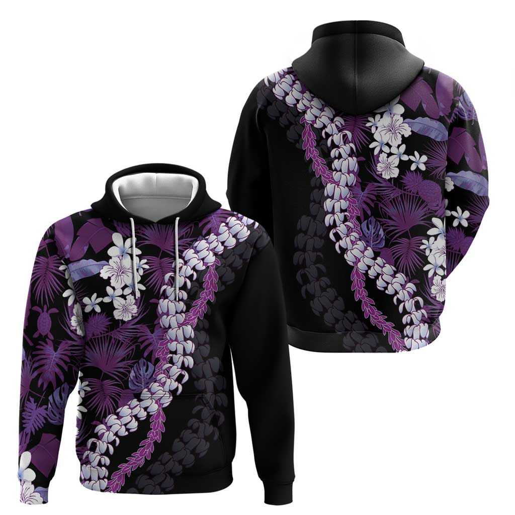 Poni Aloha Hawaii Lei Zip Hoodie Tropical Flowers Elegant Vibe - Polynesian Pride