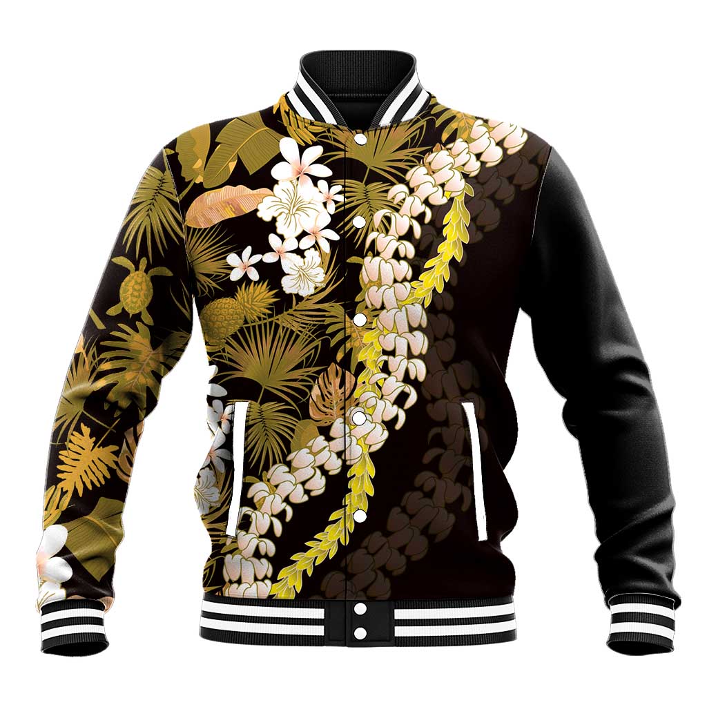 Kula Aloha Hawaii Lei Baseball Jacket Tropical Flowers Elegant Vibe - Polynesian Pride
