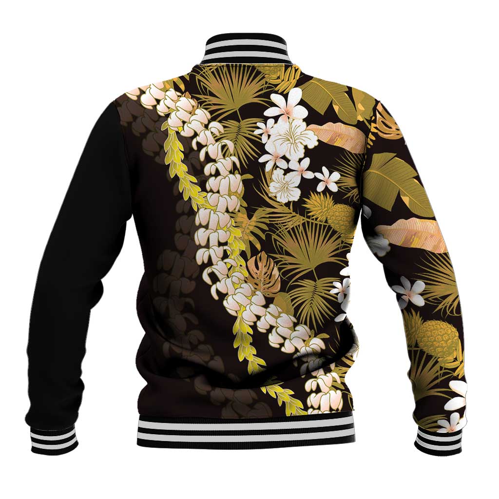 Kula Aloha Hawaii Lei Baseball Jacket Tropical Flowers Elegant Vibe - Polynesian Pride