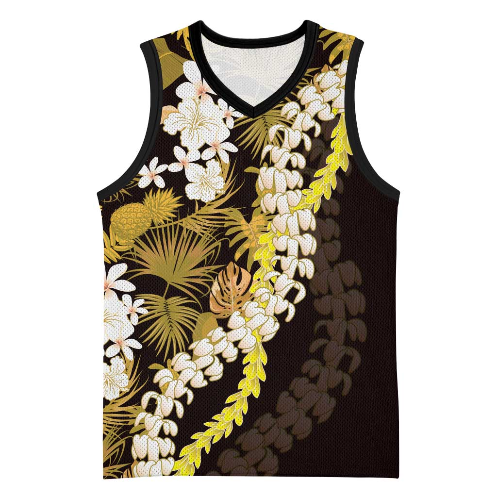Kula Aloha Hawaii Lei Basketball Jersey Tropical Flowers Elegant Vibe - Polynesian Pride