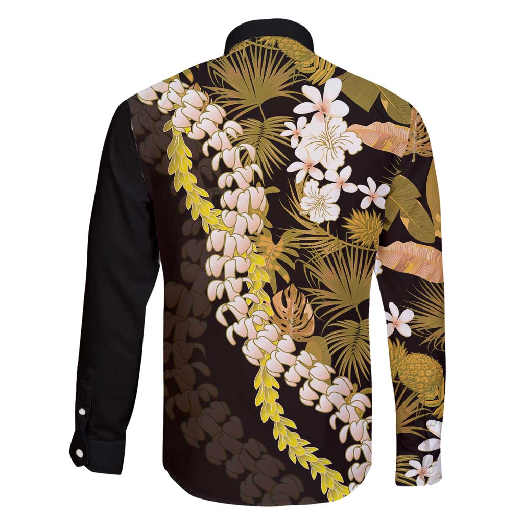 Kula Aloha Hawaii Lei Family Matching Long Sleeve Bodycon Dress and Hawaiian Shirt Tropical Flowers Elegant Vibe - Polynesian Pride