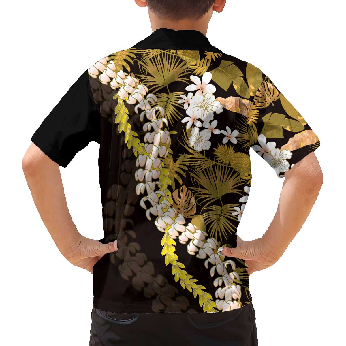 Kula Aloha Hawaii Lei Family Matching Off The Shoulder Long Sleeve Dress and Hawaiian Shirt Tropical Flowers Elegant Vibe - Polynesian Pride