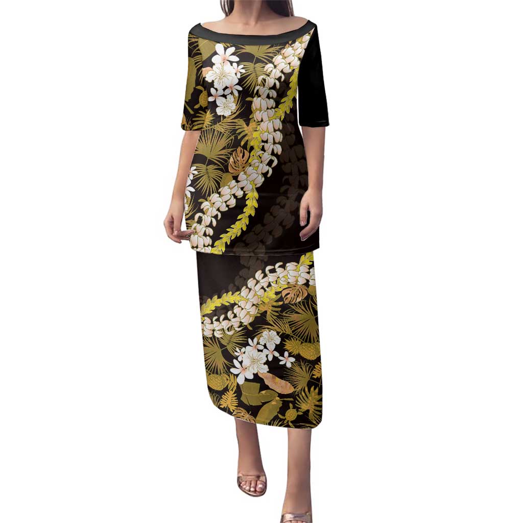 Kula Aloha Hawaii Lei Family Matching Puletasi and Hawaiian Shirt Tropical Flowers Elegant Vibe - Polynesian Pride