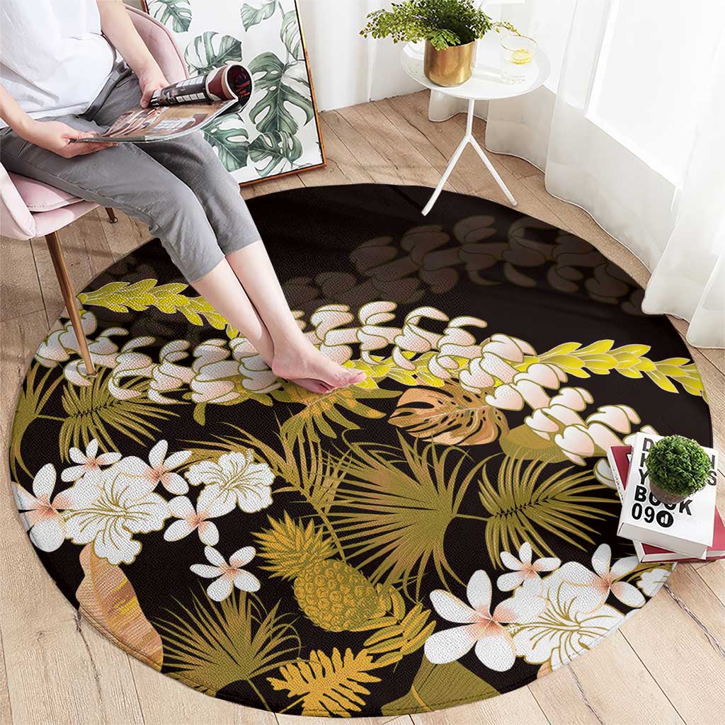 Kula Aloha Hawaii Lei Round Carpet Tropical Flowers Elegant Vibe - Polynesian Pride