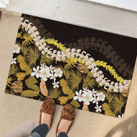 Kula Aloha Hawaii Lei Rubber Doormat Tropical Flowers Elegant Vibe - Polynesian Pride