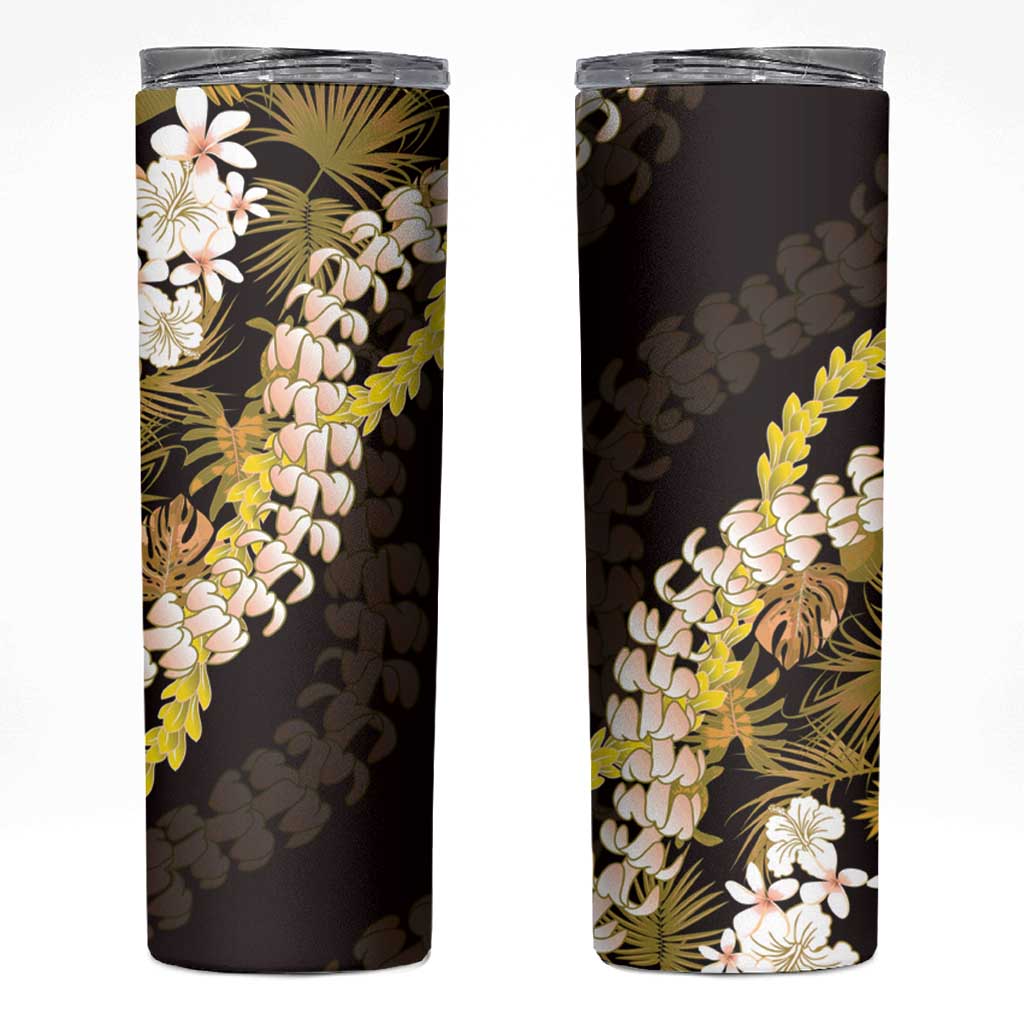 Kula Aloha Hawaii Lei Skinny Tumbler Tropical Flowers Elegant Vibe - Polynesian Pride