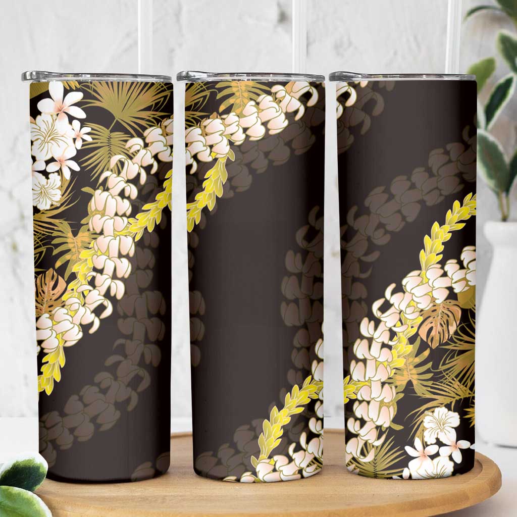 Kula Aloha Hawaii Lei Skinny Tumbler Tropical Flowers Elegant Vibe - Polynesian Pride