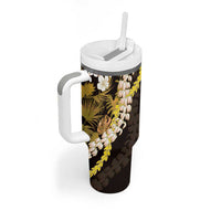 Kula Aloha Hawaii Lei Tumbler With Handle Tropical Flowers Elegant Vibe - Polynesian Pride