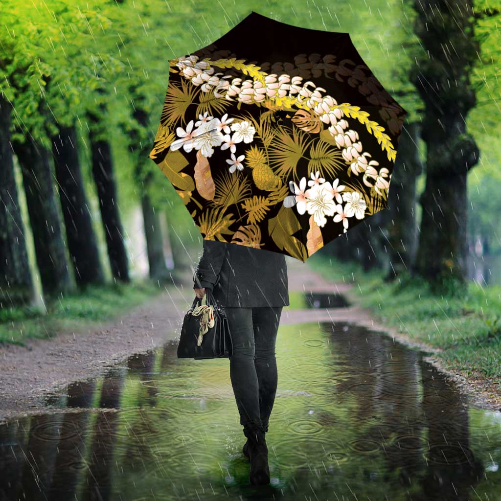 Kula Aloha Hawaii Lei Umbrella Tropical Flowers Elegant Vibe - Polynesian Pride