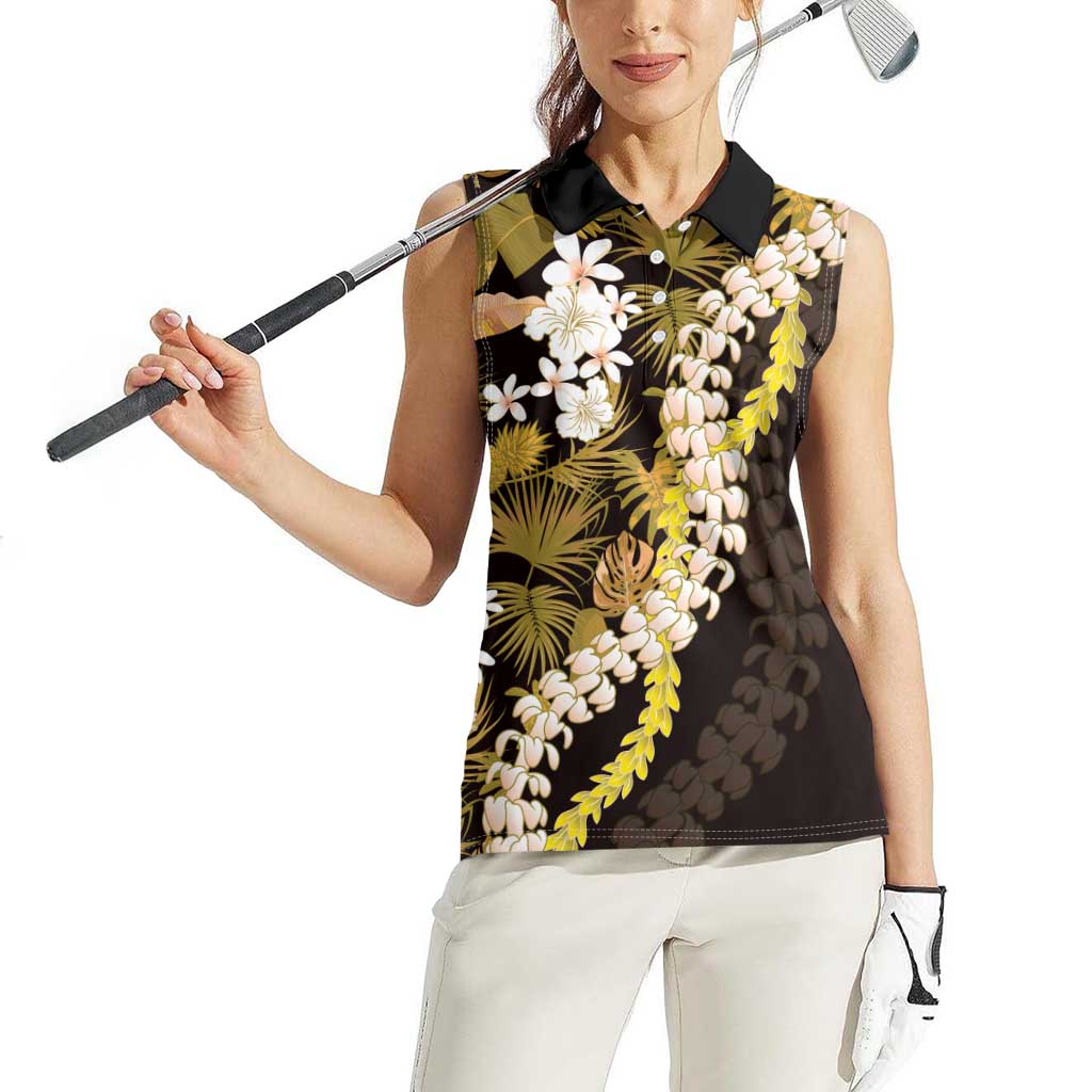 Kula Aloha Hawaii Lei Women Sleeveless Polo Shirt Tropical Flowers Elegant Vibe - Polynesian Pride