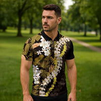 Kula Aloha Hawaii Lei Zipper Polo Shirt Tropical Flowers Elegant Vibe - Polynesian Pride
