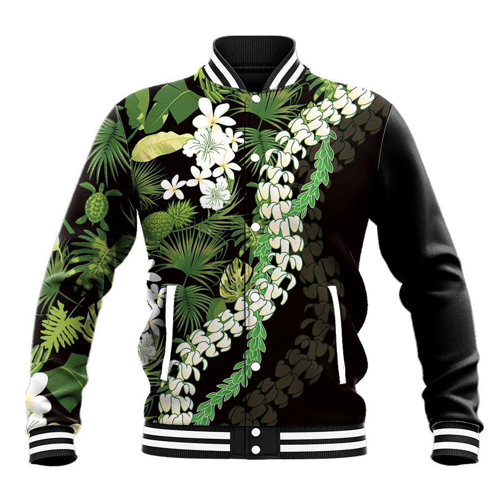 Omaomao Aloha Hawaii Lei Baseball Jacket Tropical Flowers Elegant Vibe - Polynesian Pride