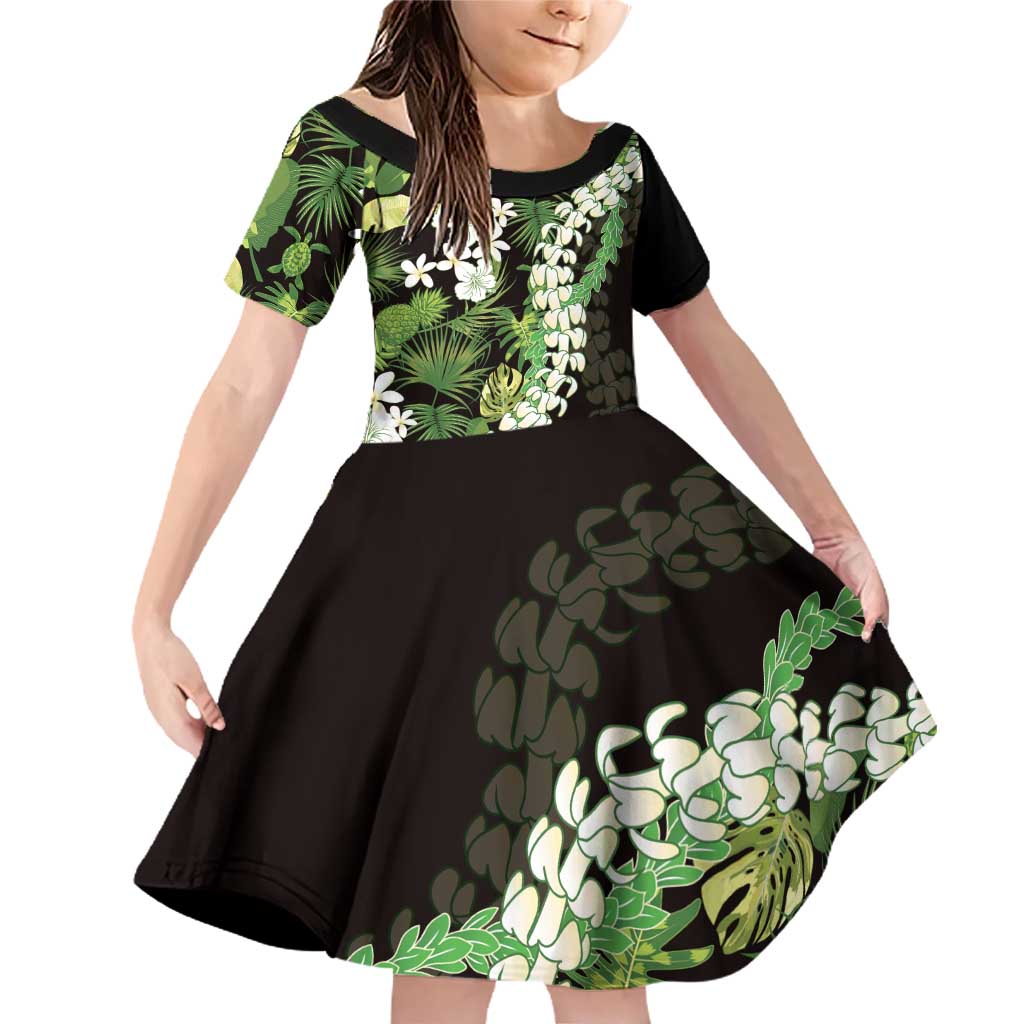 Omaomao Aloha Hawaii Lei Family Matching Off Shoulder Short Dress and Hawaiian Shirt Tropical Flowers Elegant Vibe - Polynesian Pride