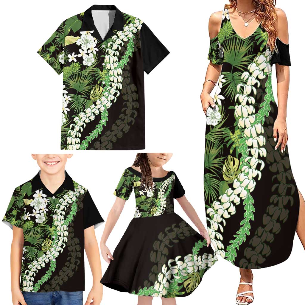 Omaomao Aloha Hawaii Lei Family Matching Summer Maxi Dress and Hawaiian Shirt Tropical Flowers Elegant Vibe - Polynesian Pride