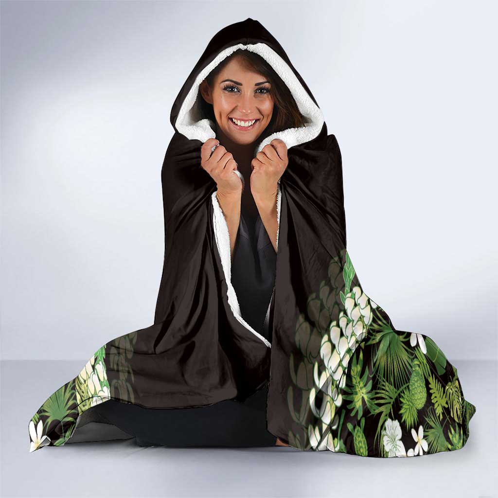 Omaomao Aloha Hawaii Lei Hooded Blanket Tropical Flowers Elegant Vibe - Polynesian Pride