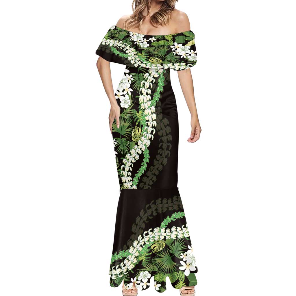 Omaomao Aloha Hawaii Lei Mermaid Dress Tropical Flowers Elegant Vibe - Polynesian Pride